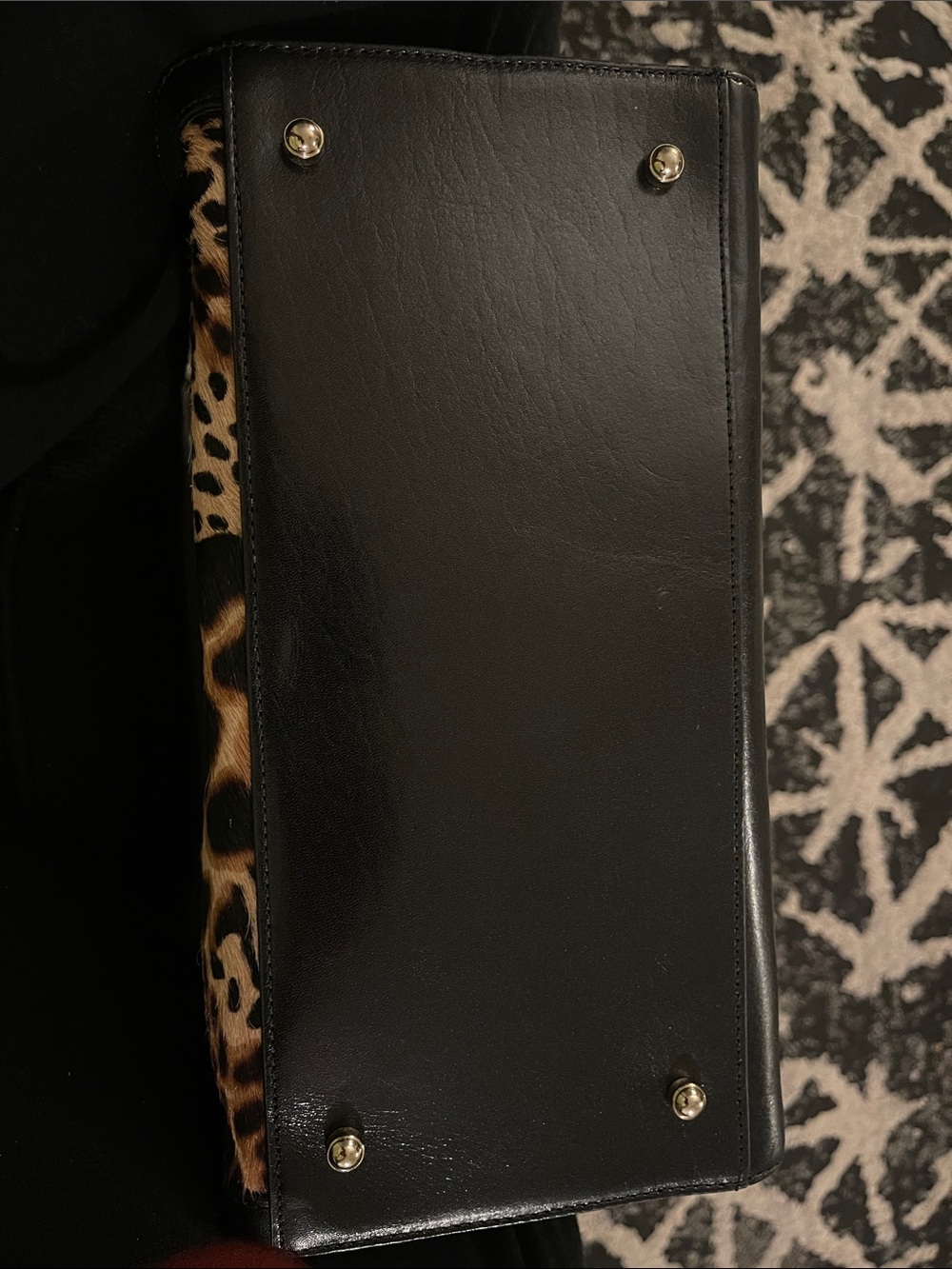 Brahmin Animal Print Satchel with Black Trim - Picture 12 of 14